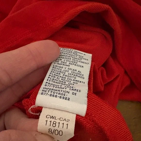 Vintage Y2K Tommy Hilfiger long sleeve shirt men’s large Red - Picture 6 of 7